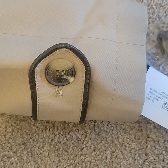 Ralph Lauren Womens XS TP Sand Trench Coat Leather Trimmed - Picture 4 of 5